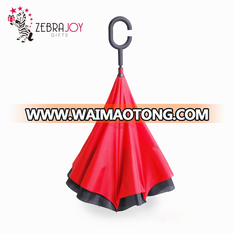 Wholesale custom color upside down full body reverse logo customize inverted umbrella